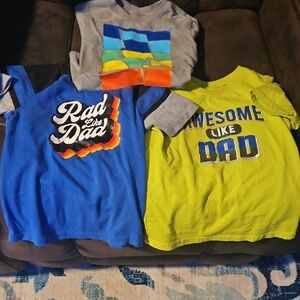 Kids Graphic T-Shirts - Blue, Green, Gray Size 4/5
